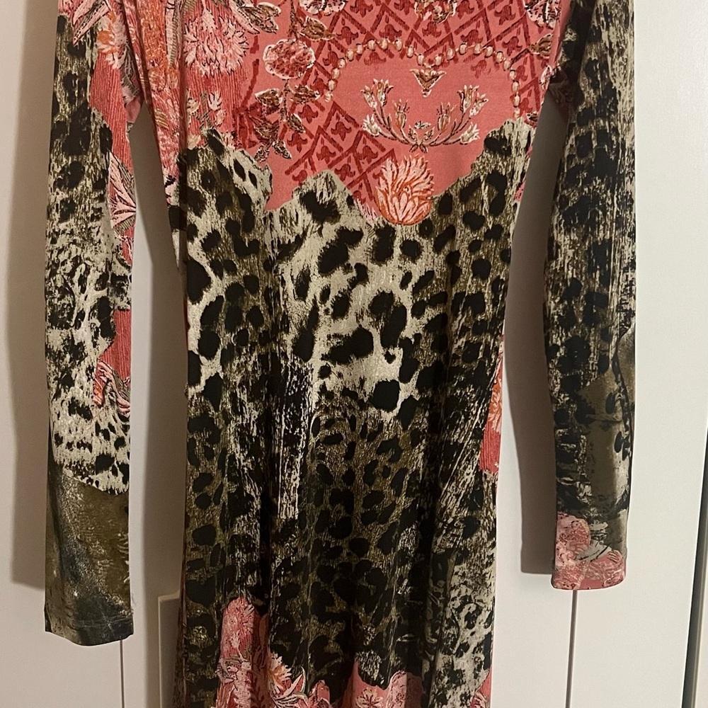 Roberto Cavalli Multicolor Floral Long Sleeve Midi Dress - Picture 8 of 11